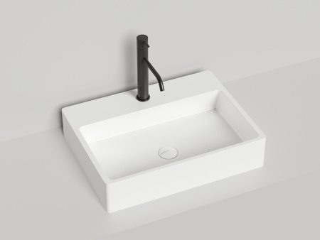 Раковина из искусственного камня S-Stone Salini OTTAVIA 1103201M 60х40 накладная цвет белый 1 отверстие под смеситель